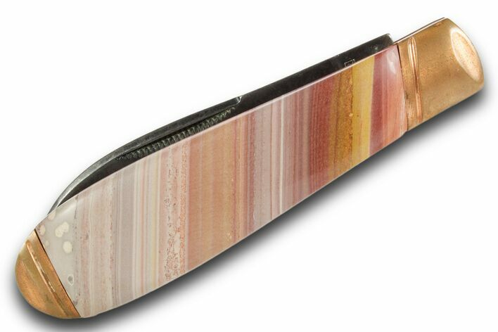 Pocket Knife with Banded Jasper Inlays #370831